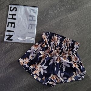 NWT SHEIN Maternity Floral Print Shirred Waist Shorts size 6